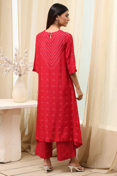 Red Shantoon Asymmetric Suit Set image number 4