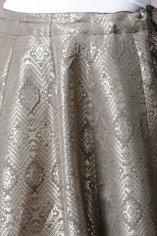 Sage Green Metallic Cotton Lehenga Set image number 3