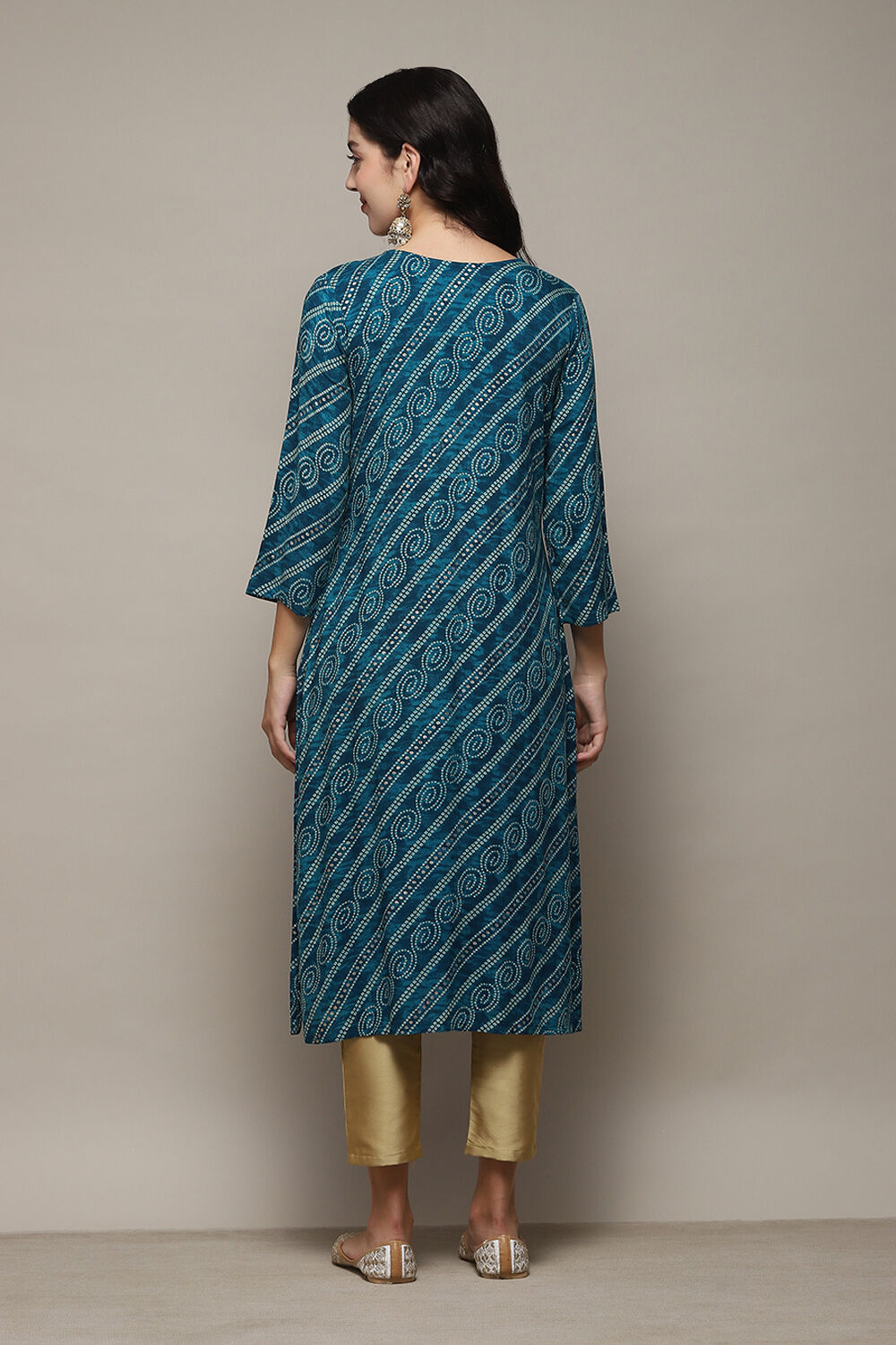 Red Rayon Straight Printed Kurta image number 3