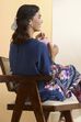 Blue Nylon Viscose Floral Printed Co-ord Set image number 8