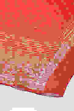 Red Cotton Anarkali Kurta Churidar Suit Set image number 5