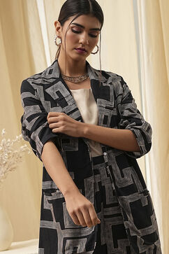 Black Viscose Printed Co-ord Set image number 8