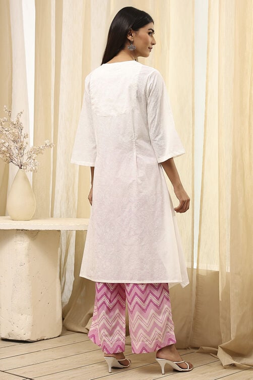 Blue Cotton Straight Suit Set image number 5