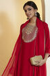 Black Viscose Rayon Yoke Design Straight Kurta Set image number 1