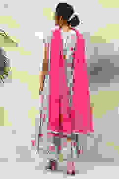 Sea Green Art Silk Anarkali Kurta Churidar Suit Set image number 4