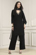 Black Viscose Rayon Relaxed Solid Suit Set