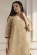Beige Cotton Printed Straight Kurta image number 1