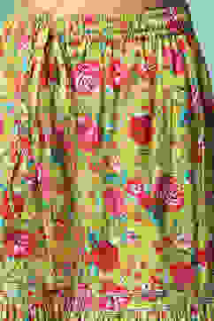 Lime Green Cotton Gathered Printed Kurta Sharara Suit Set image number 2