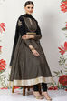 Black Cotton Silk Anarkali Yarndyed Suit Set image number 8