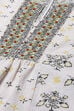 Marine Blue Cotton Blend A-Line Printed Kurta image number 1