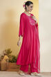 Fuchsia Viscose Rayon Embellished Yoke Straight Kurta Set image number 5