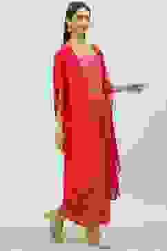 Fuchsia Art Silk 2 Piece Set image number 5