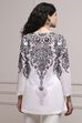 Black and White Art Silk Printed Straight Short Kurta image number 3