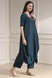 Burnt Orange Dyed Asymmetric Kurta Set image number 5