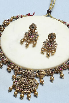 Red Green Alloy Necklace Set image number 2