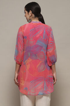 Pink Polyester Straight Kurta image number 3
