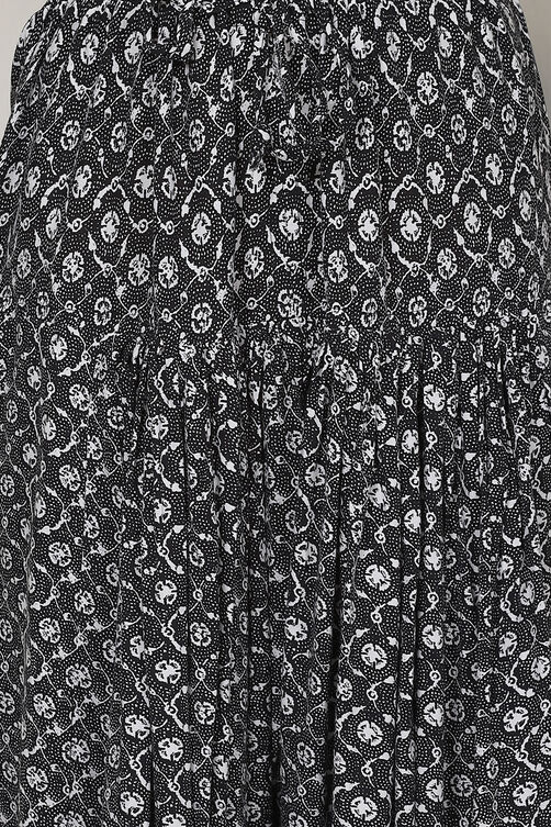 Black Rayon Asymmetric Kurta Salwar Suit Set image number 3
