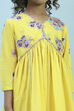 Yellow Cotton Gathered Suit Set image number 1