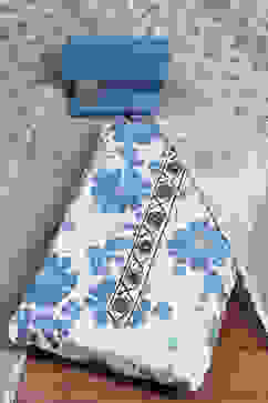 Blue Cotton Unstitched Suit Set image number 0