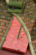 Pink Cotton Handloom Unstitched Suit Set image number 0