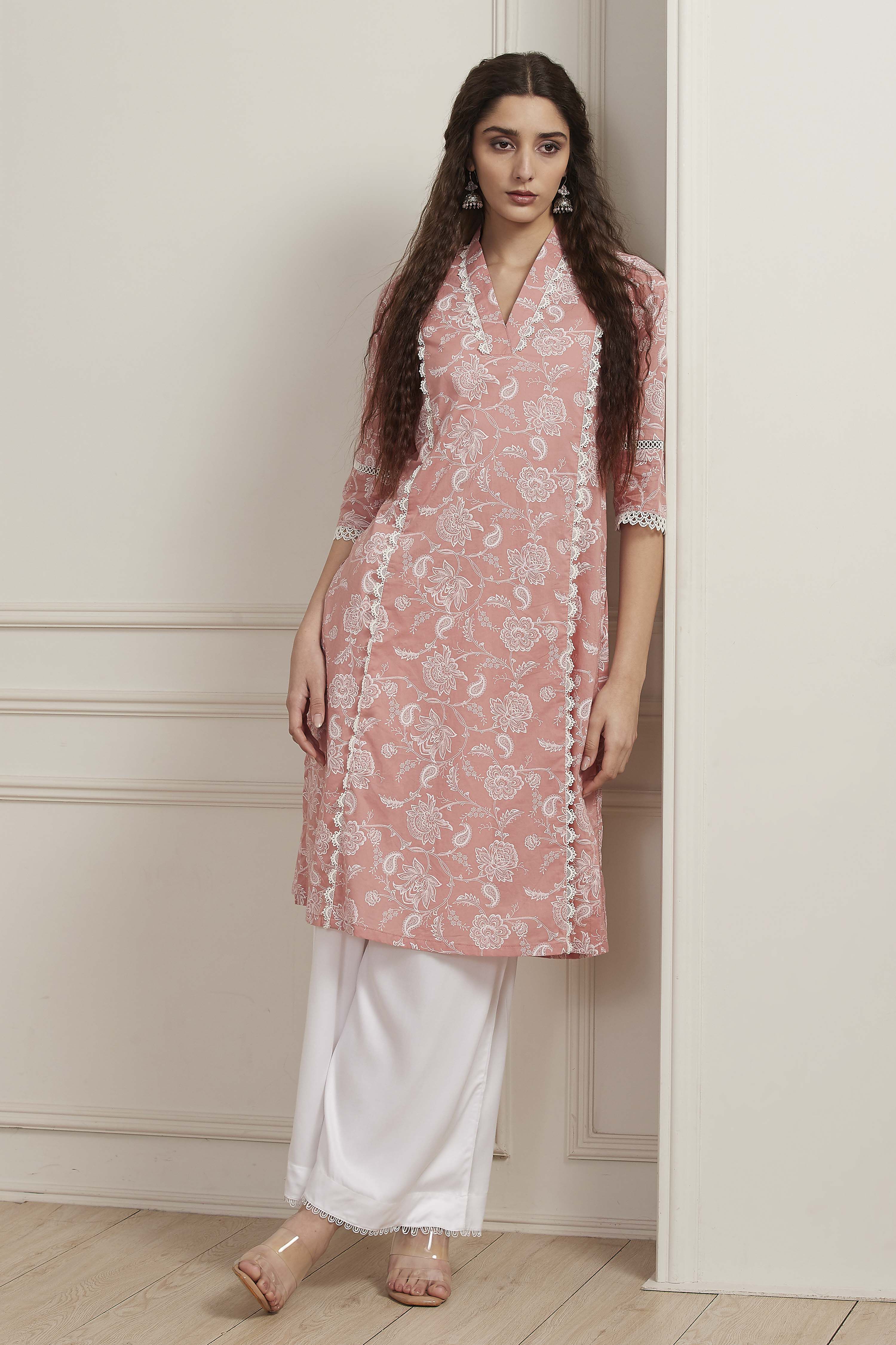 Blue Cotton Straight Kurta image number 0