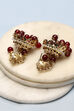 Gold Red Brass Earrings image number 2