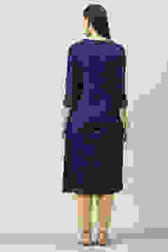 Royal Blue LIVA Straight Printed Kurta image number 4