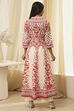 White and Black Cotton Printed Anarkali Kurta Set image number 4