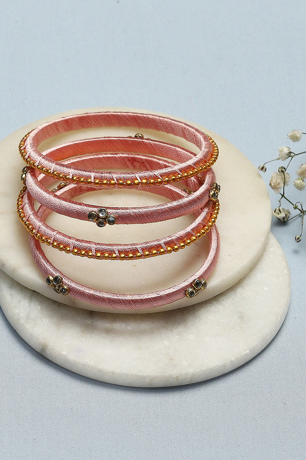 Pink Plastic & Thread Bangles image number 0
