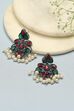 Oxidised Green Pink Earrings image number 0