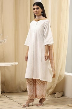 Nude Cotton Straight Suit Set image number 3