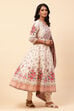 Ecru Cotton Anarkali Kurta Churidar Suit Set image number 5