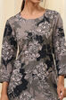 Charcoal Floral Printed Straight Kurta image number 1