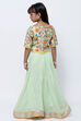 Mint Green Girls Lehenga Set image number 4
