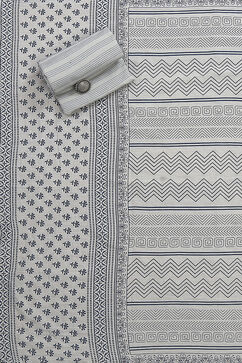 Blue Cotton Woven Unstitched Suit Set image number 3