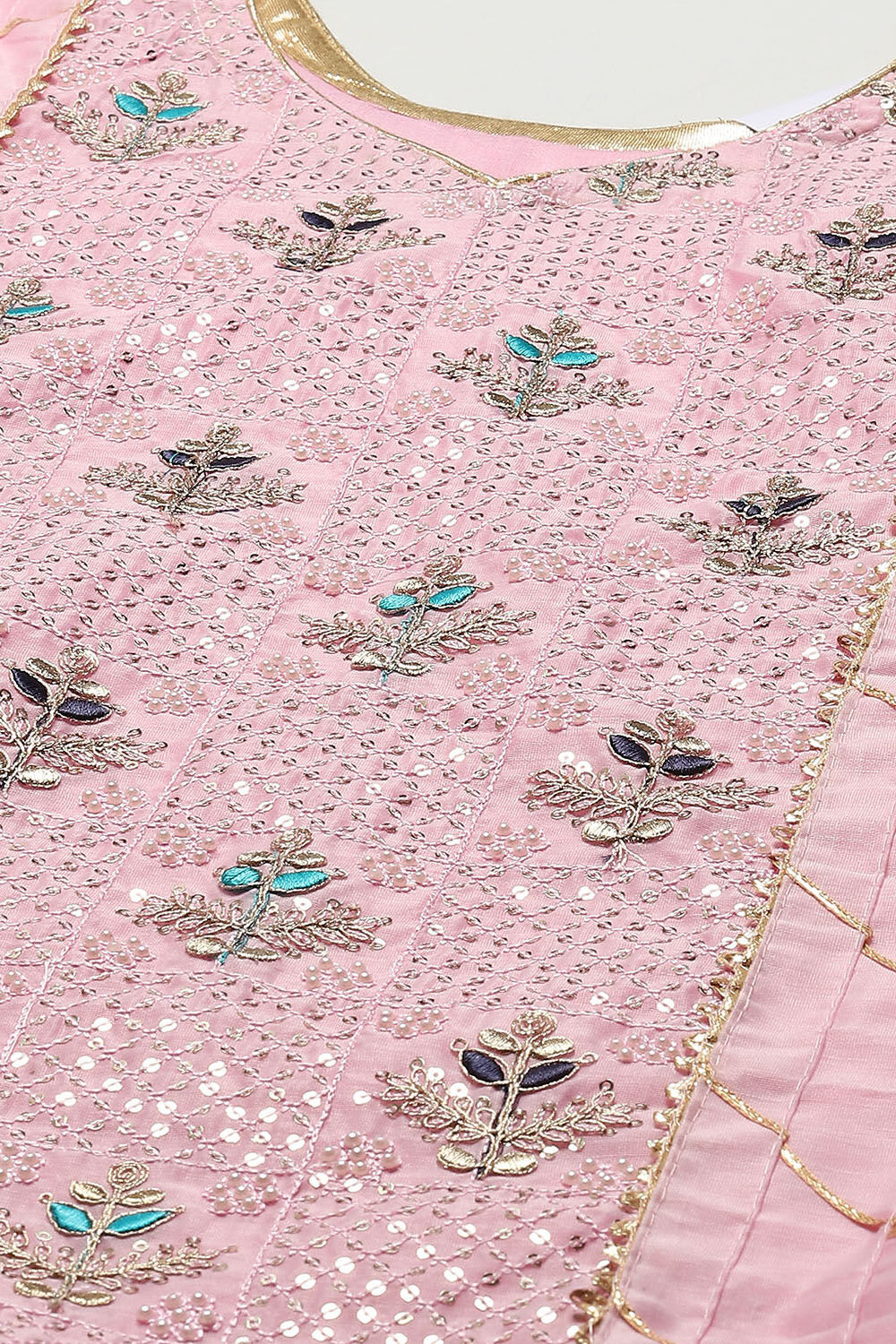 Pink Modal Unstitched Suit Set image number 2