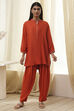 Burnt Orange Straight Solid Co-ord Set image number 6