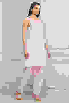 Pink Cotton Printed Straight Salwar Suit Set image number 7