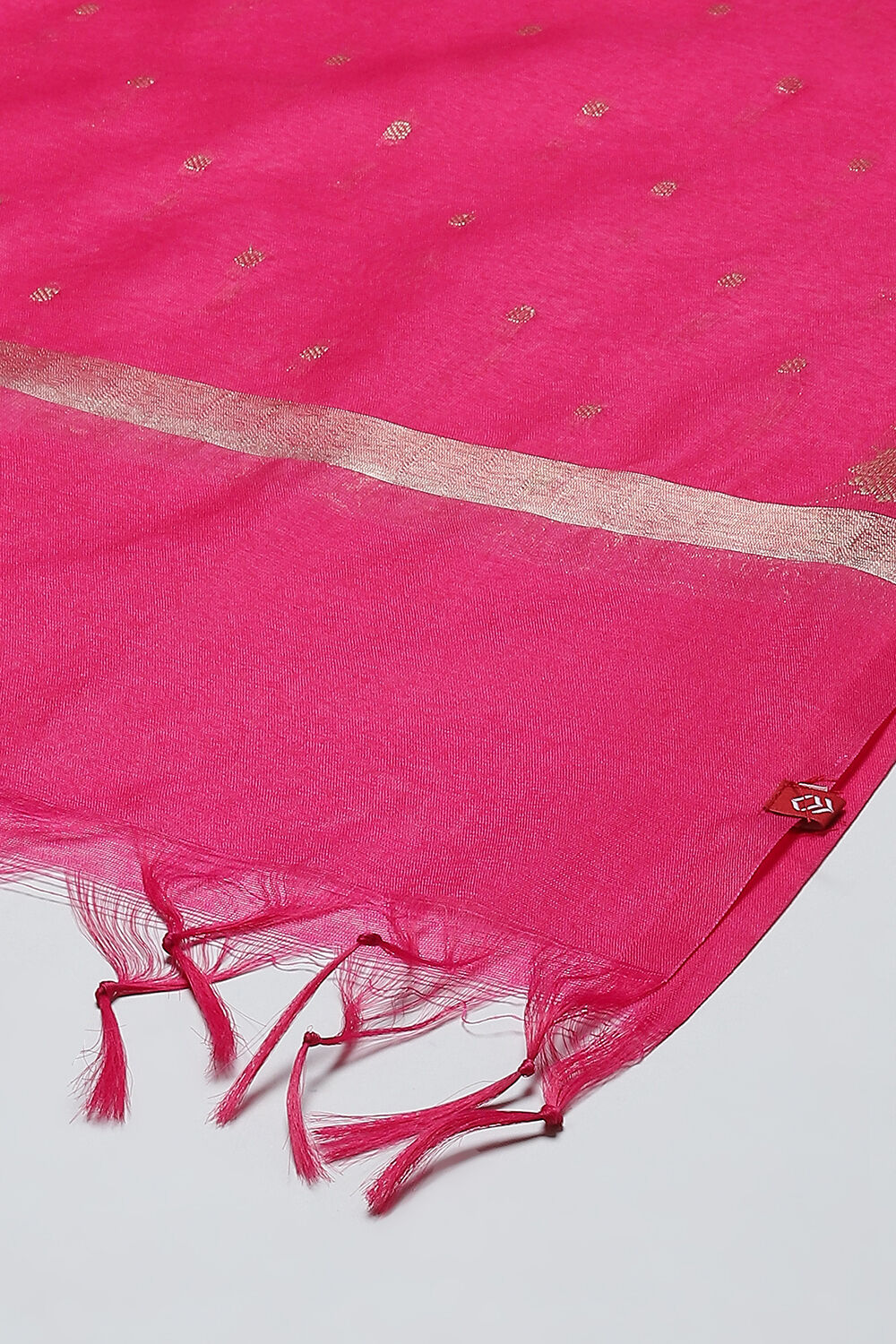 White Cotton Blend Yarndyed Dupatta image number 1