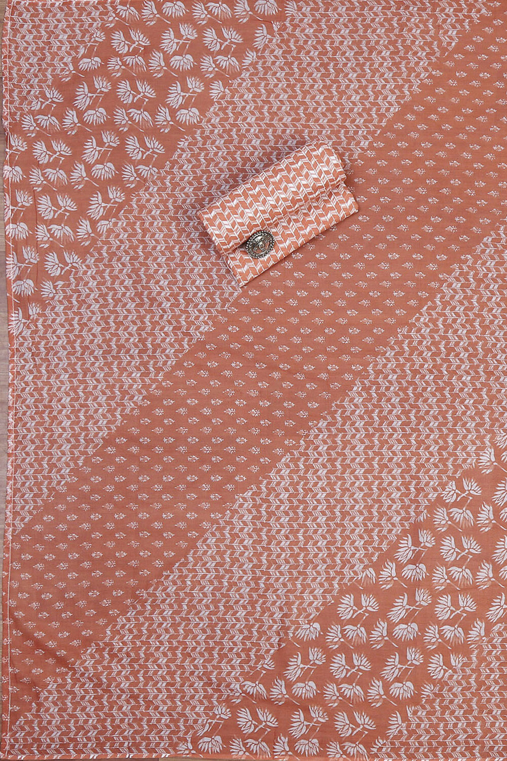 Mustard Yellow Cotton Printed Unstitched Suit Set image number 2