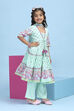 Green Cotton Printed Tiered Suit Set image number 5