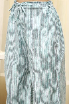 Turquoise Cotton Hand Block Print Unstitched Suit Set image number 3