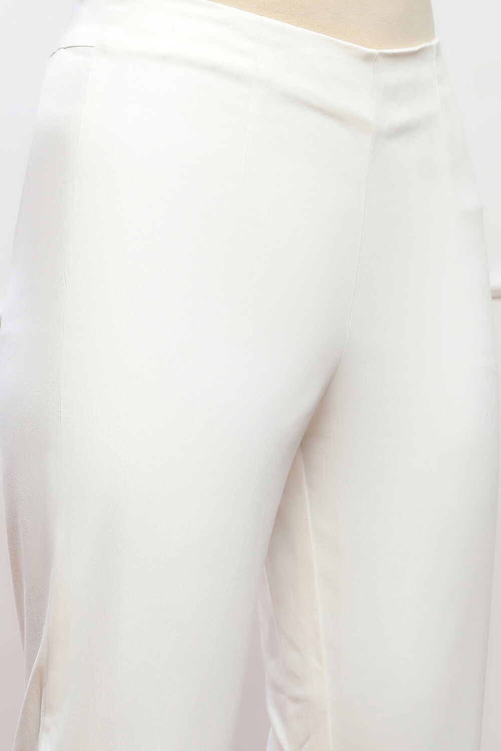Beige Cotton Blend Slim Pant image number 1