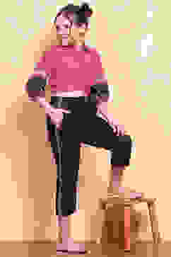 Red-Black Viscose Blend Shirt Set image number 6