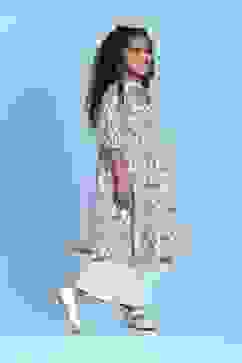 Blue Cotton Printed Anarkali Suit Set image number 5