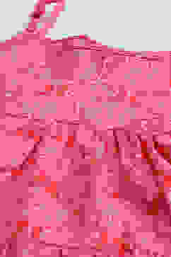 Red Rayon Tiered Printed Kurta Dress image number 1