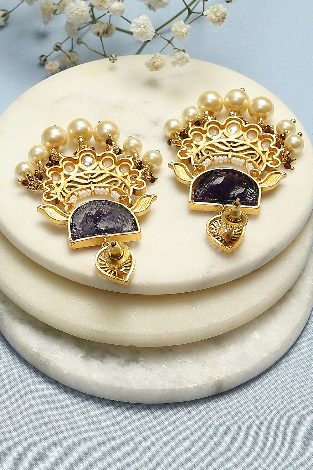 Pink Brass Earrings image number 2