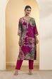 Berry Pink Poly Viscose Straight Kurta image number 6