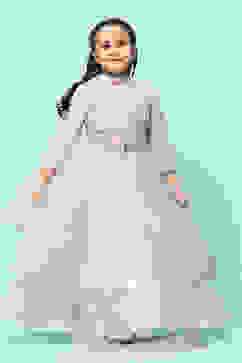 Lilac Nylon Kalidar Kurta Lehenga Set image number 7