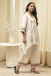 Off-White Cotton Asymmetric Co-ord Set image number 5